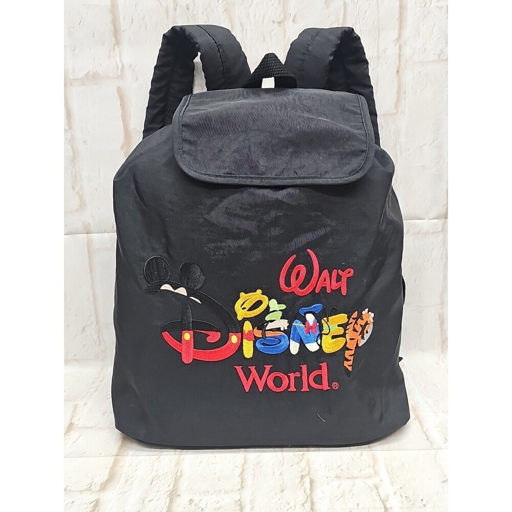 Vintage Walt Disney World Mickey/ Winnie the Pooh Embroidery Drawstring Backpack